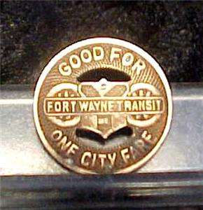 Fort Wayne Transit Token Good For One Fare  8869  