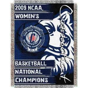 Connecticut Huskies NCAA 09 Womens Natl Champs Tapestry Throw (48x60 