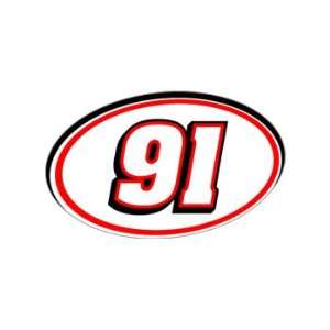   : 91 Number   Jersey Nascar Racing Window Bumper Sticker: Automotive