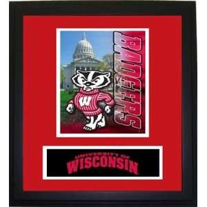  Wisconsin Badgers NCAA 13 X 15 Wood Finish Framed Logo 