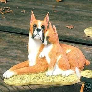  Sherratt & Simpson Boxer Lying with Puppy Figurine 