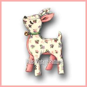 Vintage Stuffed Animal Pattern~ Deer, Rudolph, Reindeer  