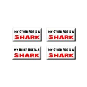   Ride Vehicle Car Is A Shark   3D Domed Set of 4 Stickers: Automotive