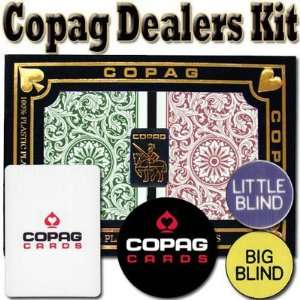  New Copag Dealer Kit 1546 Green/Burgundy Decks Poker Size 