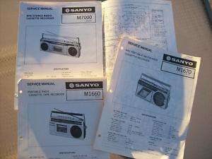 SANYO PORTA RADIO SERV MANUALS M1660,M1670.M7000 #258  