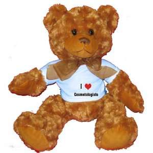  I Love/Heart Cosmetologists Plush Teddy Bear with BLUE T 