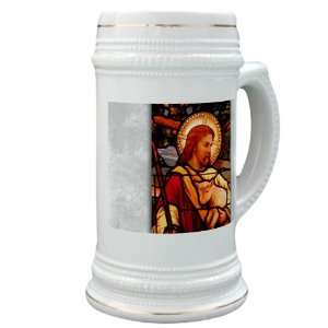 Stein (Glass Drink Mug Cup) Jesus Christ with Lamb