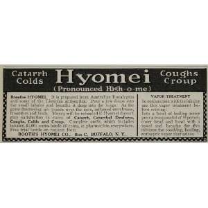   Ad Booth Hyomei Vapor Quackery Cough Treatment   Original Print Ad