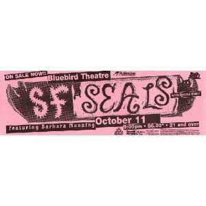  SF Seals Barbara Manning Denver Concert Poster 1995