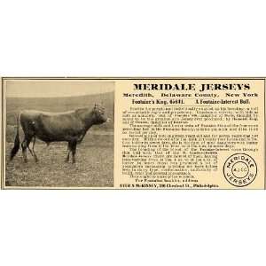   Ad Meridale Jerseys Cows Milk Ayer McKinney Cattle   Original Print Ad
