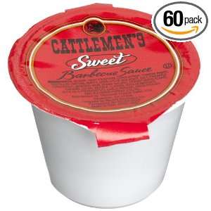 Cattleman Sweet BBQ Sauce, 2 Ounce Single Serve Cups (Pack of 60 