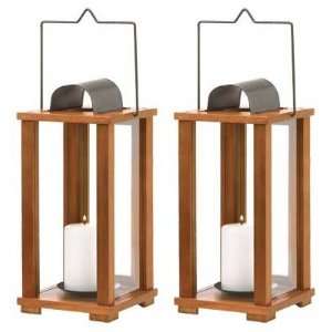   : Lot of 2 Classic Wood Candle Holder Lanterns NEW: Home Improvement