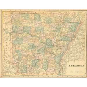  Cram 1898 Antique Map of Arkansas   $69