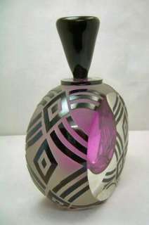 Correia Art Glass Deco Perfume Bottle 1990  