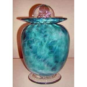    Glass Urns Teal Custom Glass Cremation Urn