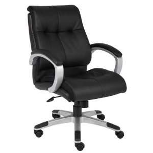  Black Leather Swivel Desk Chair: Office Products