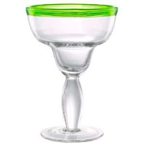 Festival Green Rim Margarita Glass:  Kitchen & Dining
