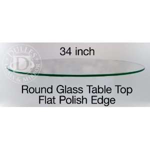  Glass Table Top: 34 Round, 1/4 Thick, Flat Polish Edge 