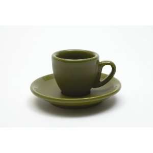  MAXWELL WILLIAMS CAFE CULTURE DEMI CUP AND SAUCER   OLIVE 