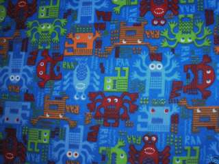 Scary Monsters 100% Cotton Flannel Fabric 56 58 Wide B  