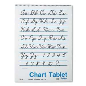   Cursive Cover   Unruled, 24 x 32, White, 25 Sheets per Pad(sold in