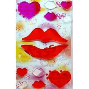  Cute Japanese Lips Stickers (Jel): Toys & Games