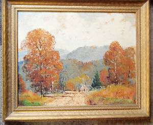 Orig. Oil Ernest Fredericks (1877 1959) Ozarks Pleasant Valley Autumn 