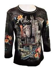   Sleeve, Scoop Neck, Black Colored Cotton Fashion Top   Chicago