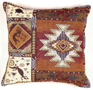 Kokopelli Southwestern Southwest Tapestry Throw Pillow  