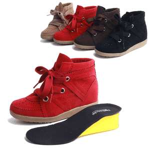 New Womens Shoes Fashion Sneakers Cuty High Top Lace Up Wedges Hidden 