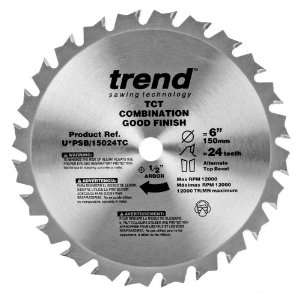   Saw Blade 6 Inch by 24 Tooth 1/2 Inch Bore, Thin Kerf Trim Saw Blade