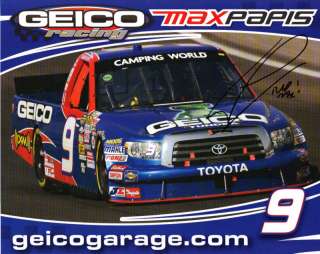 MAX PAPIS 2011 SIGNED GEICO #9 NASCAR CWTS POSTCARD  