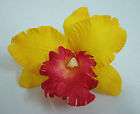 yellow orchid hair clip  