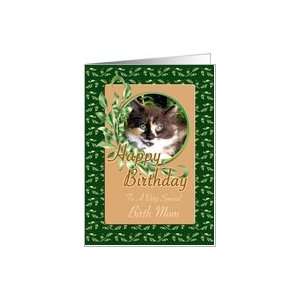  Birth Mom Birthday   Cute Green Eyed Kitten Card Health 