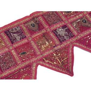  Designer Patchwork Design Valance Pink Sari Gujarat Toran 