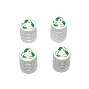  Recycle   Conservation Tire Rim Valve Stem Caps   White 
