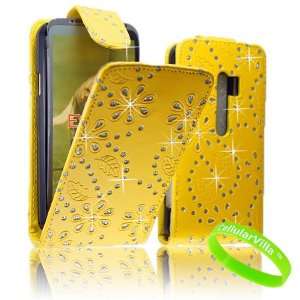 Cellularvilla (Trademark) Case for Htc Evo 3d Sprint Yellow Glitter 