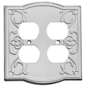 Stanley Home Designs V8055 Victoria Double Duplex Wall Plate, Satin 