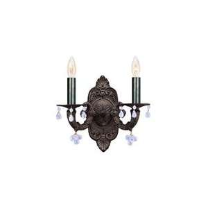  Clear Murano Crystal Drops Abbie 2 Light Wall Sconce: Home Improvement
