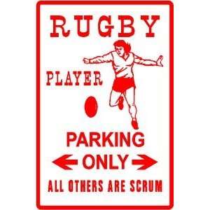  RUGBY PLAYER PARKING girl football game sign: Home 