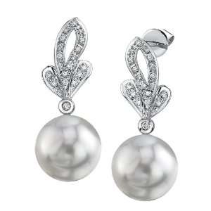    South Sea Pearl & Diamond Adriana Earrings in 14K Gold Jewelry