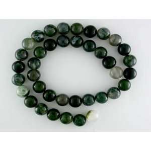  NATURAL MOSS AGATE 10MM ROUND GEMSTONE BEADS 15