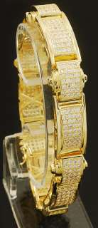   14k Gold Plated Micro Pave Bling CZ Iced Out Hip Hop Bracelet  