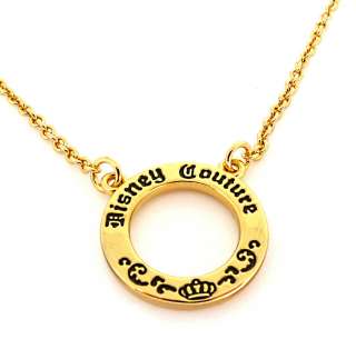 Disney Couture Gold Engraved Karma Circle/Charm Starter Necklace