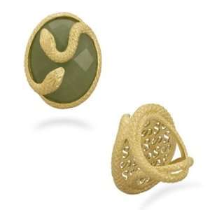  Gold Plated Aventurine Snake Ring: Jewelry