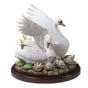    Andrea by Sadek White Mute Swan Family Figurine: Home & Kitchen