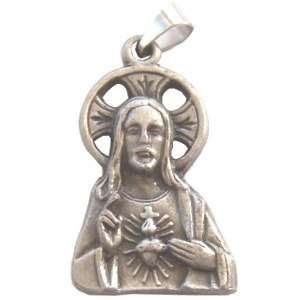 Sacred Heart of Jesus medal   Large   Pewter (3.9cm 1.53 