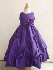 New SATIN PO1 Purple flower girl DRESS CHILDREN bridal recital dress 2 