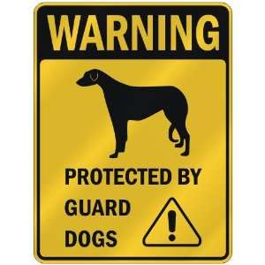   DEERHOUND PROTECTED BY GUARD DOGS  PARKING SIGN DOG