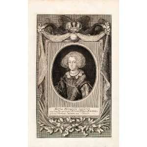  1721 Copper Engraving Portrait Maria Anna Spain Holy Roman 